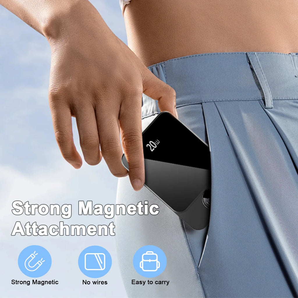 Magnetic Wireless Portable Charger, 10000Mah Power Bank with Pd20W Fast Charging, USB C In&Out Battery Pack, Compatible with Mag-Safe for Iphone 17/16/15/14/13 Series, Samsung, Android, and More